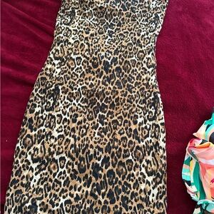 Leopard Print Mini Dress - Brown Animal Print